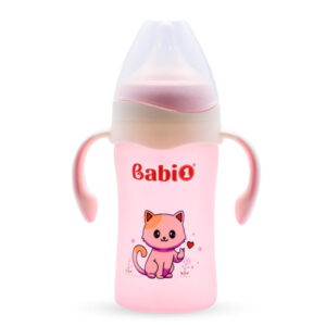 bình sữa thủy tinh Babi1 240ml cảm biến nhiệt có tay cầm