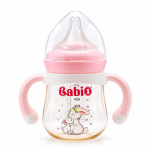 Bình sữa Babi1 PPSU Plus 180ml cổ rộng có tay cầm xoay 360 độ chống sặc cho bé