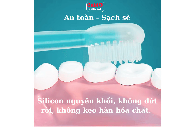 bàn chải đánh răng silicon nguyên khối Babi1