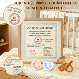 ty ngậm Babi1 đạt chuẩn EN14350 được Quatest3 kiểm định, chứng nhân
