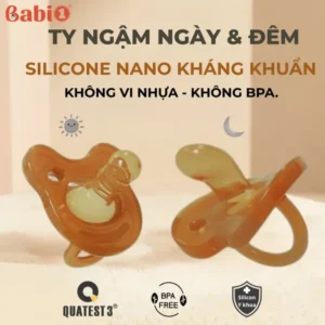 Ty ngậm nano kháng khuẩn Babi1 ngày và đêm 2in1