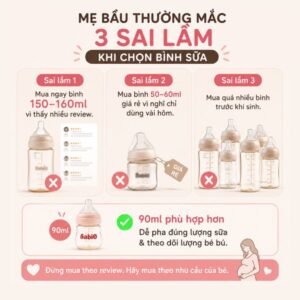3 sai lầm mẹ bầu thường mắc khi chọn mua bình sữa sơ sinh Babi1