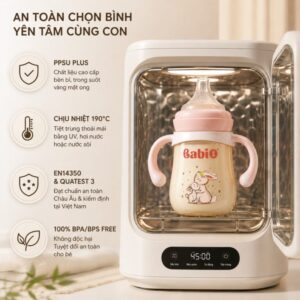 Bình sữa Babi1 PPSU Plus 180ml chịu nhiệt cao an toàn