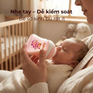 Bình sữa sơ sinh Babi1 120ml nhẹ dễ cầm nắm cho bé bú ít chống mỏi tay