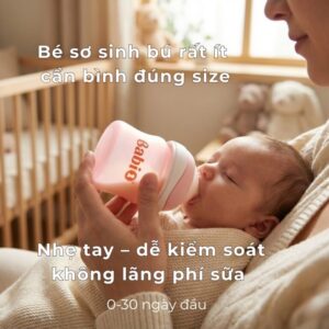 Bình sữa sơ sinh Babi1 bảo vệ sữa non cho bé sơ sinh 0-3 tháng